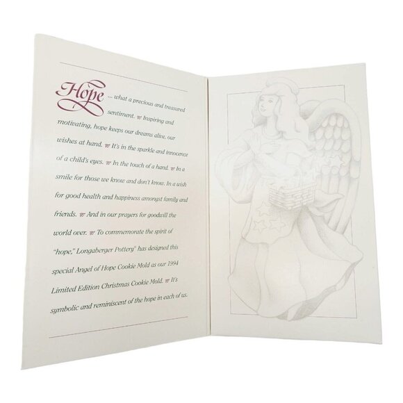 Longaberger Pottery Candy Cookie Mold HOPE Angel Series Crafts 9 in Retired - Picture 5 of 7